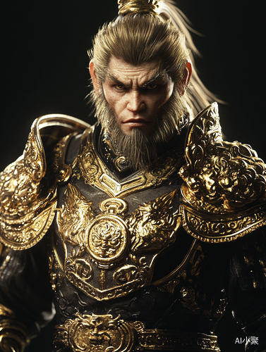 Hyper Realistic Portrait of Sun Wukong in Ornate Armor