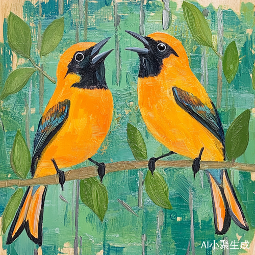 黄鹂与翠柳的和谐交响