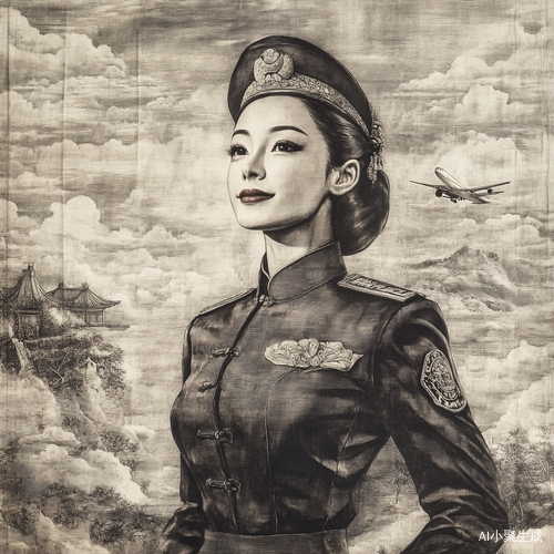空姐空少机长新中式风格全身效果图