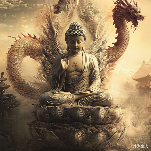 佛祖背后龙虎显威风