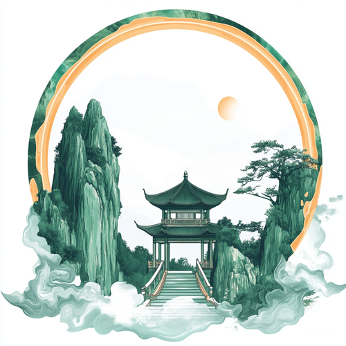 徽派建筑风格的玛瑙镶嵌戒指