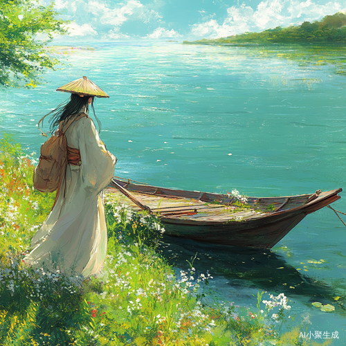 李白江边离别的惆怅与波光粼粼的美景