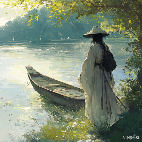 李白江边离别的惆怅与波光粼粼的美景