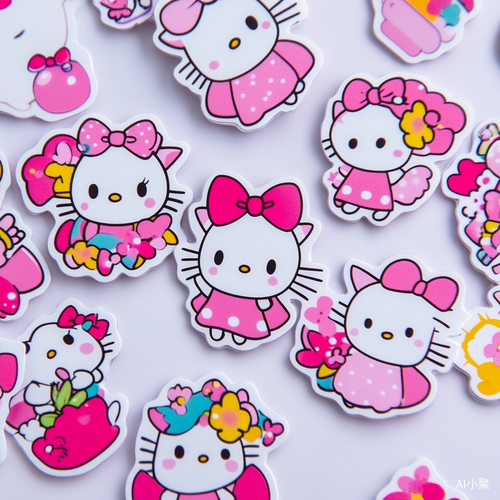 Hello Kitty 粉色贴纸多图分享