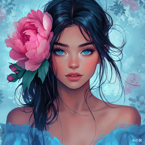 Vibrant Anime Inspired Digital Illustration of a Young Woman