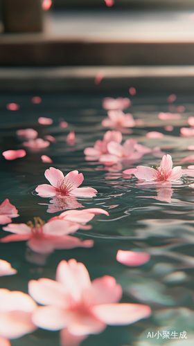 桃花潭水的静谧近景特写