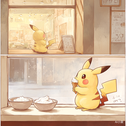 Pikachu's Sweet Delight at the Cozy Café