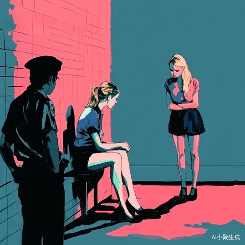 两名年轻警察审问神秘少女的漫画故事