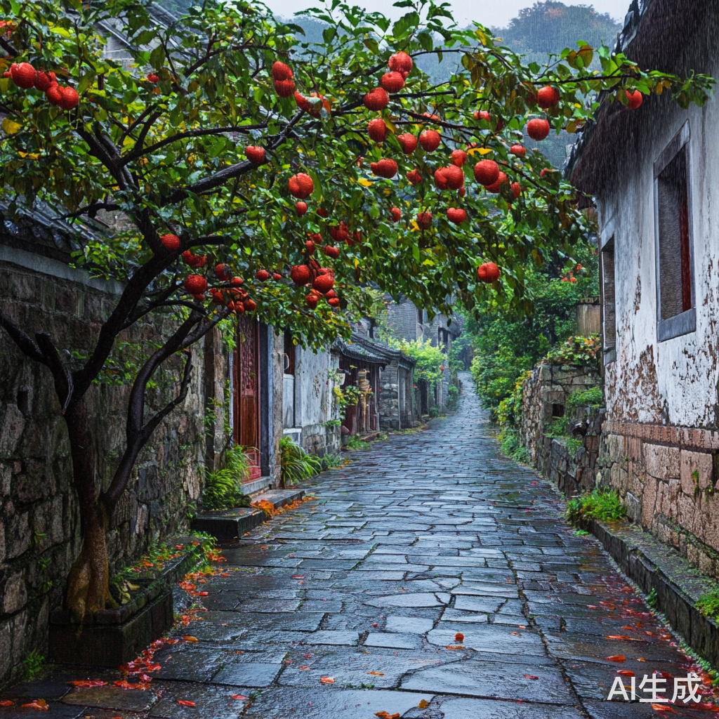 江南古街镇秋日静谧美景
