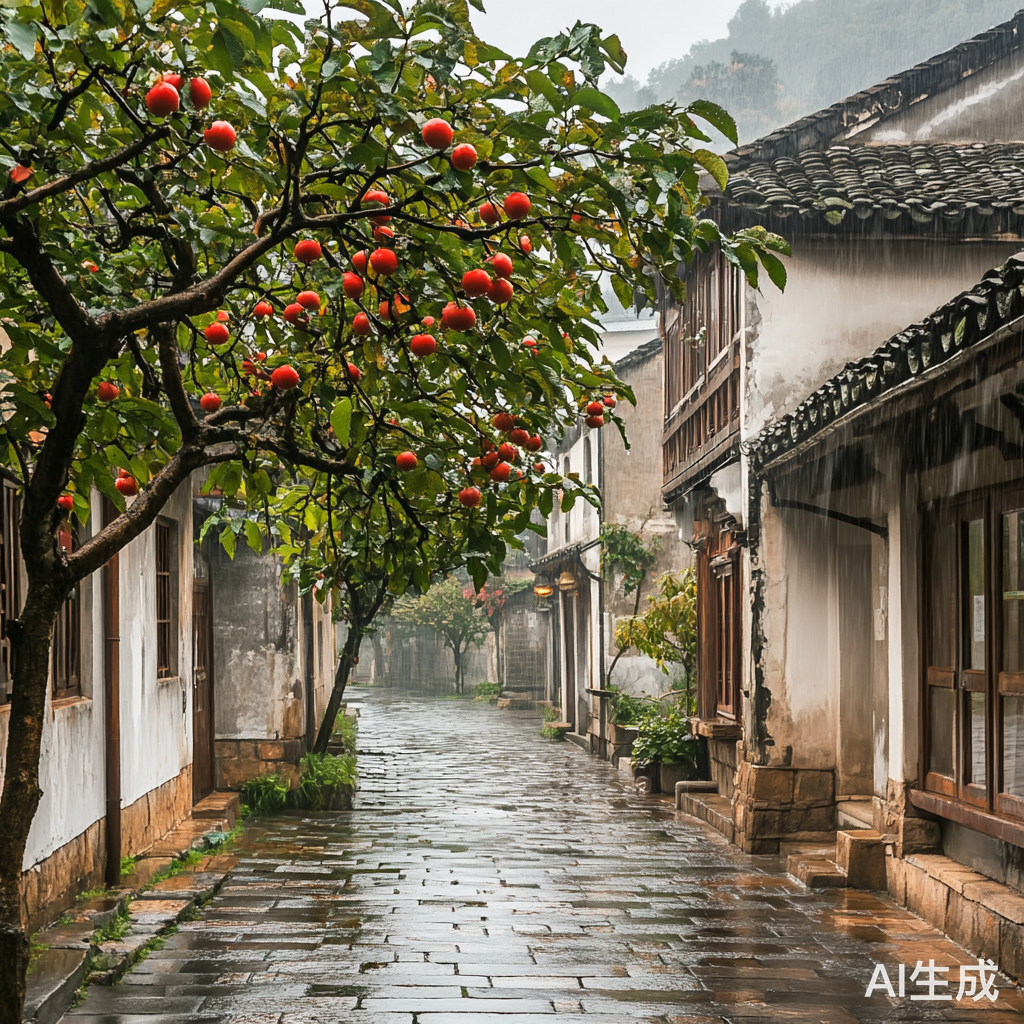 江南古街镇秋日静谧美景