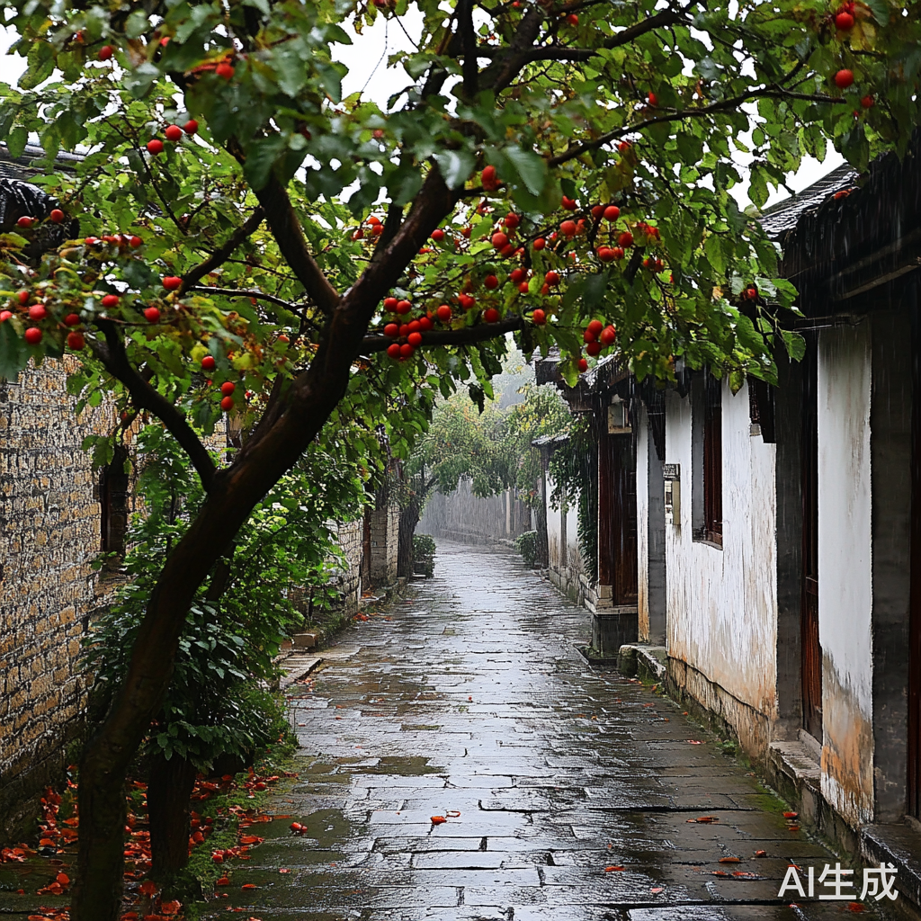 江南古街镇秋日静谧美景