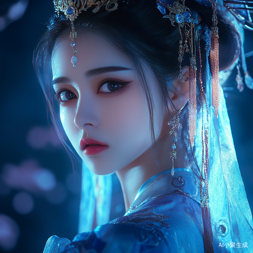 极致明亮的超高清画质下的神明女性肖像