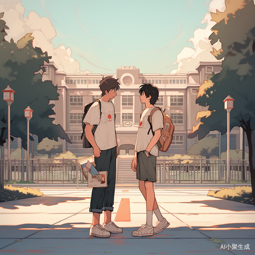 可爱害羞阳光男同少年在大学校园的阳光时光
