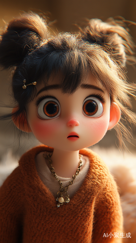 高端治愈风格小女孩3D立体风衣杰作