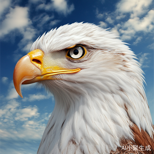 灵动鹰头像设计背景为天空