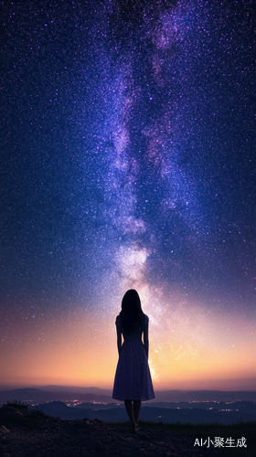 在夜空下与星星互动的浪漫猜谜