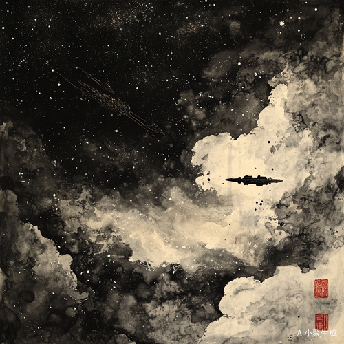 青铜古鼎在宇宙星空中飞翔