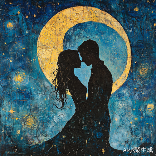 星月浪漫的美丽夜空