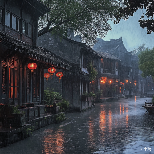 江南雨中真实风景的意境