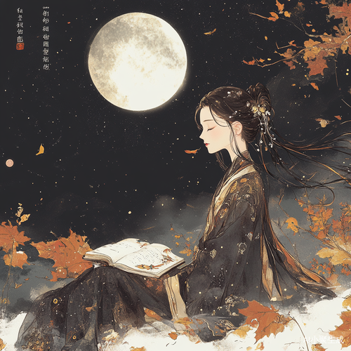 星光明月秋叶思亲桂香引殇