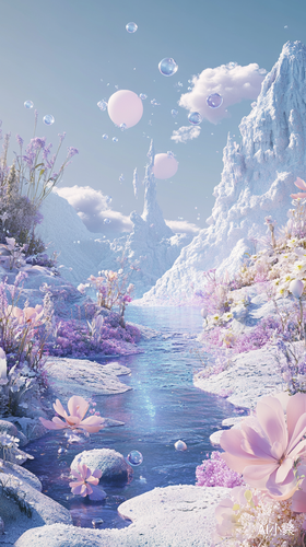 Ethereal Fantasy World with Floating Islands and Whimsical Creatures