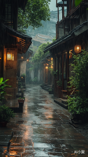 江南小雨中的真实风景与意境