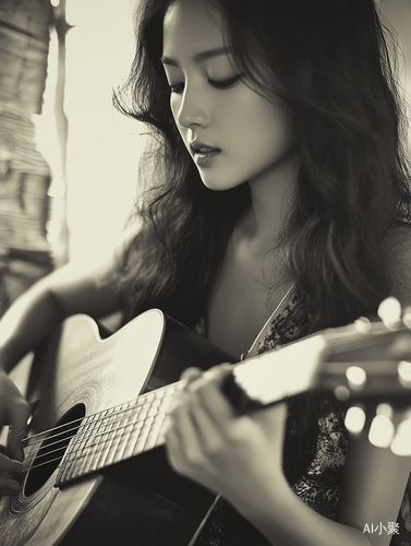 Asian Beauty Playing Guitar S 750 V 6 0