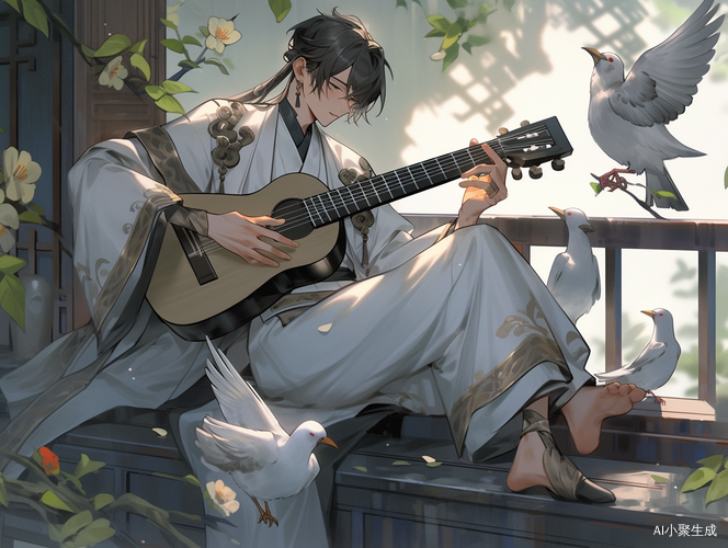江南小镇少年吉他伴鸟鸣