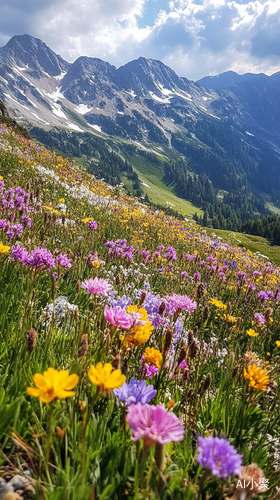 山花烂漫的美丽风景照片