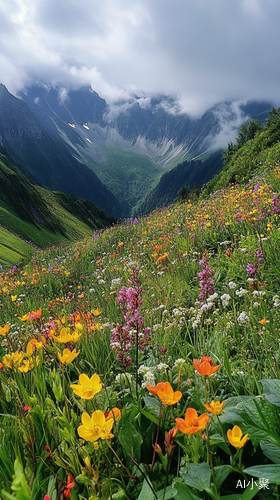 山花烂漫的美丽风景照片