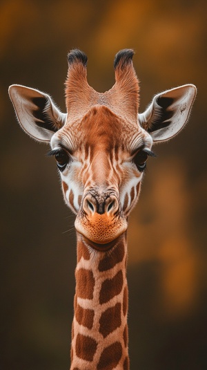 A fascinating giraffe,front view, shot by top Fuji camera, National Geographic photography, highly detailed, master professional color grading, Leica image, top background bokeh, 8K ar 3:4 v 6.0 还可通过添加其他的关键词来丰富画面：(1) early in the morning, late evening ...(2) front view, side view, extreme close up perspective, part view...(3) running towards lense ...(4) soft light, rainday, heavy fog, dust, high contrast ...(5) extremely detailed and complex, impressive, surreal, reality ...(6)Canon lens, focal length 400m