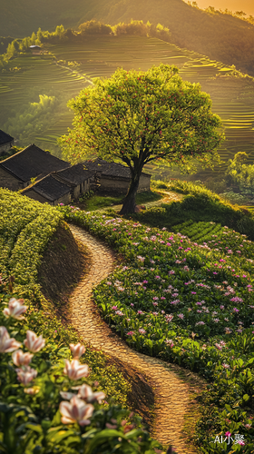 Fujian Summer Countryside Photography with Camphor Tree and Wildflowers