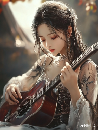 亚洲美女弹吉他