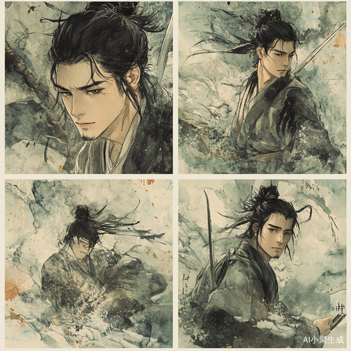 四张蓝忘机与魏无羡同人漫画创作