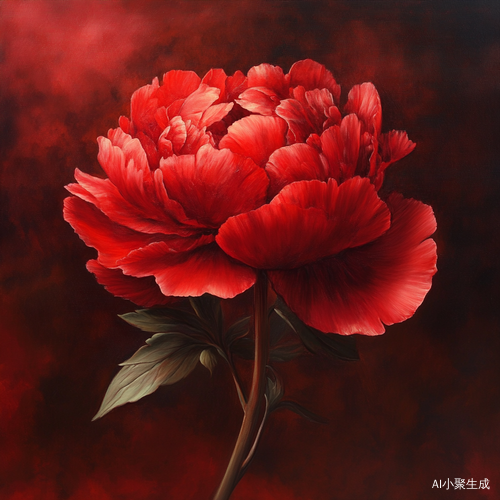 红色牡丹花的华贵与大气
