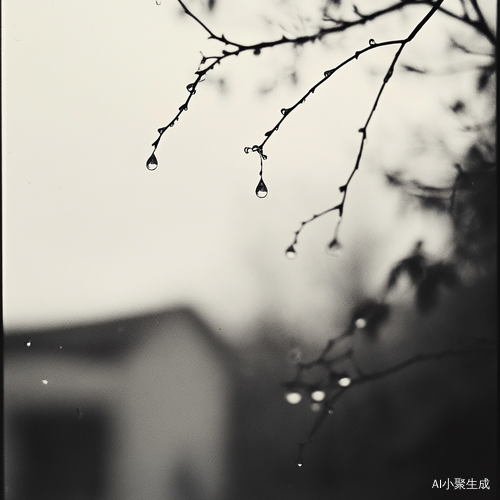 天空阴沉细雨轻敲窗扉的温柔旋律