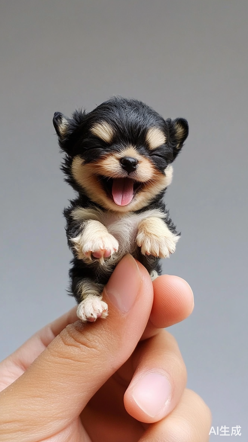 世界上最小会笑的小狗栖息在手指上的可爱瞬间