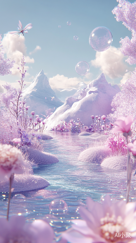 Ethereal Fantasy World with Floating Islands and Whimsical Creatures