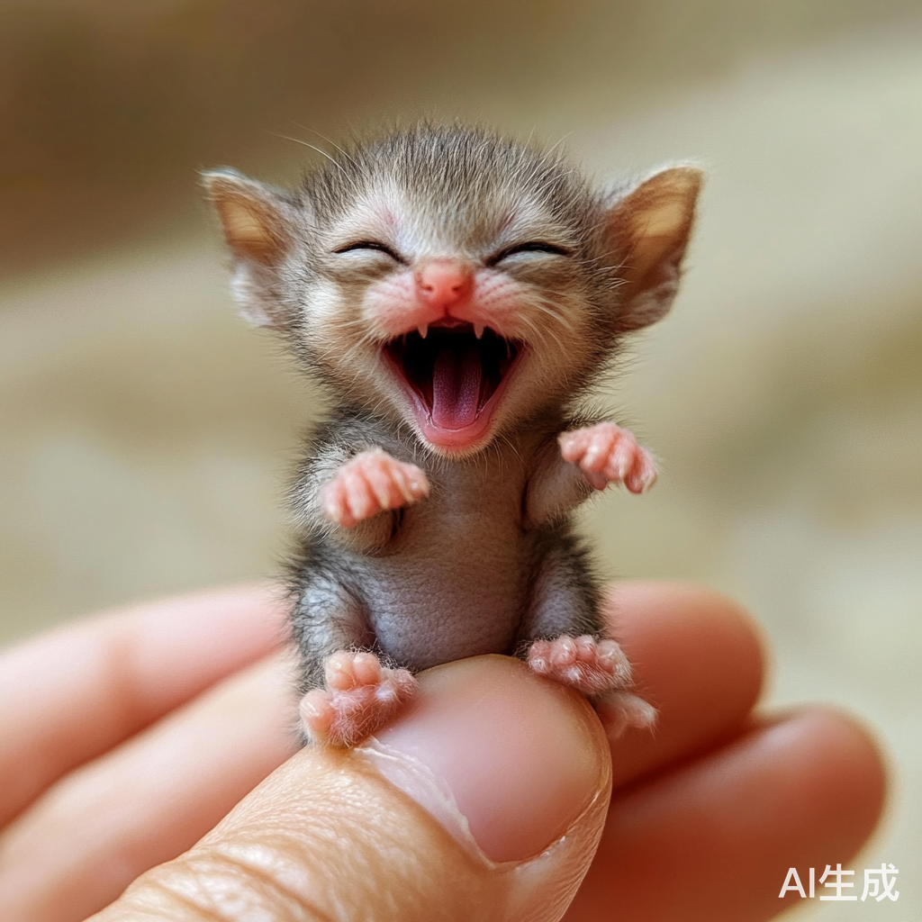 世界上最小的小猫在手指上栖息可爱的微妙特征