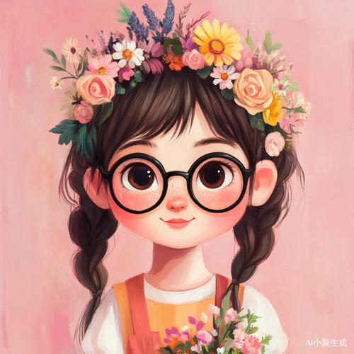 可爱吉卜力风格小女孩手绘头像
