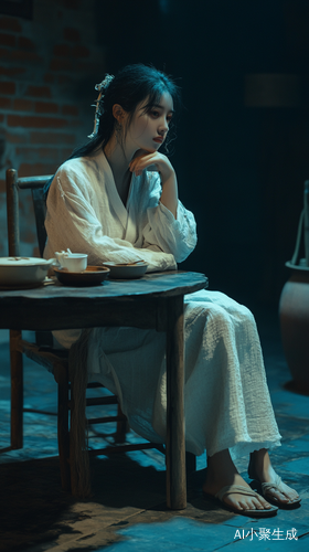 昏暗房间里的明代女人电影写真