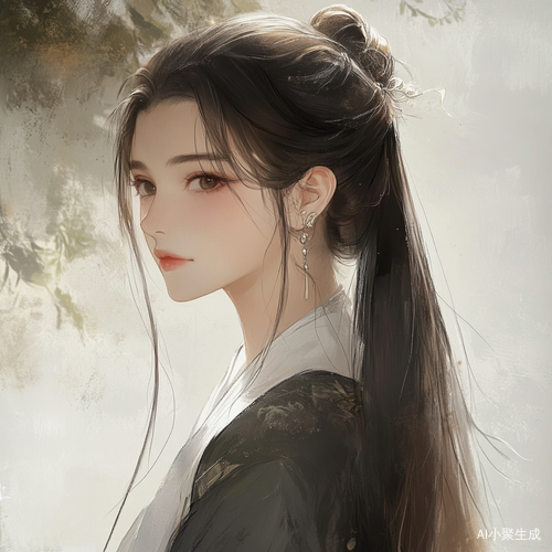 高马尾少女的优雅气质与神秘魅力