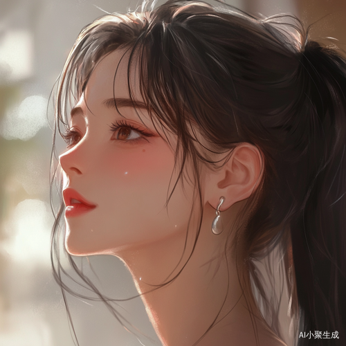 高马尾少女的优雅气质与神秘魅力
