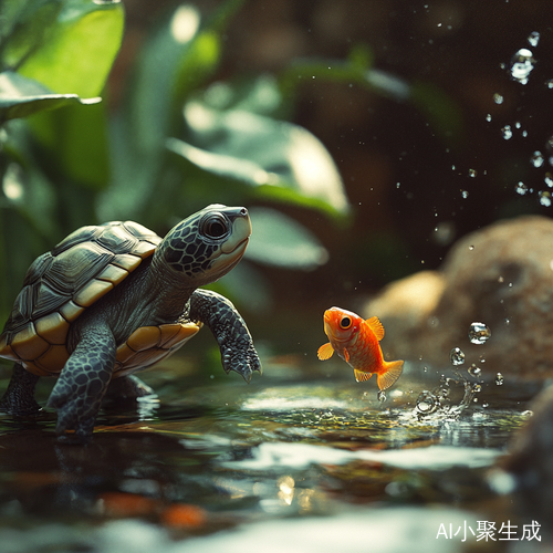 小乌龟与小鱼的嬉戏乐园