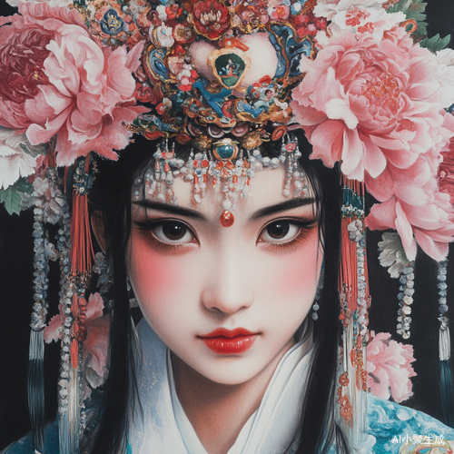 非遗文化中的花旦京剧与国潮插花艺术