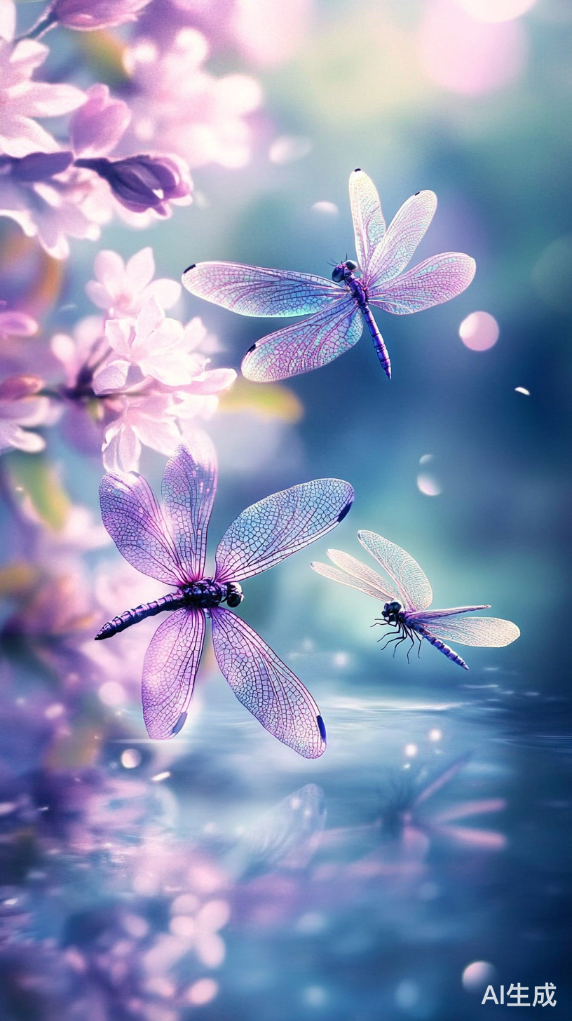 静谧泉眼与初夏蜻蜓的柔情画面