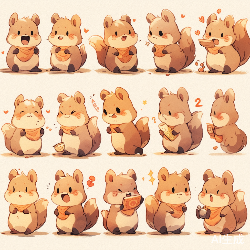活泼可爱的小松鼠漫画风格