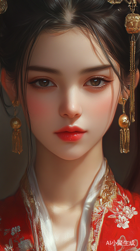 写实风格的俄罗斯美美女正面画像