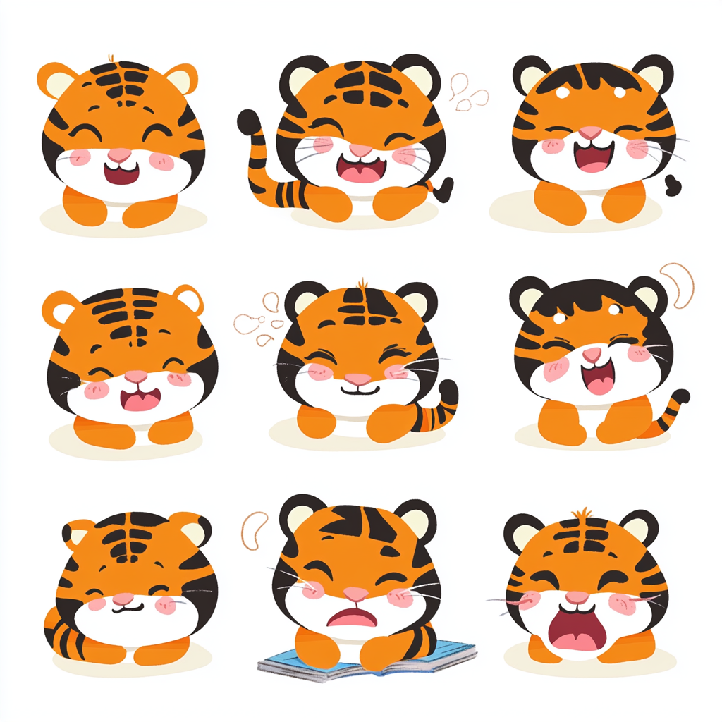 九张关于假期后生活烦恼的老虎表情包制作