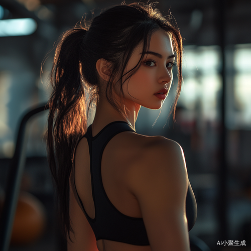 健身美人室内后背摄影完美身材比例与丰富细节